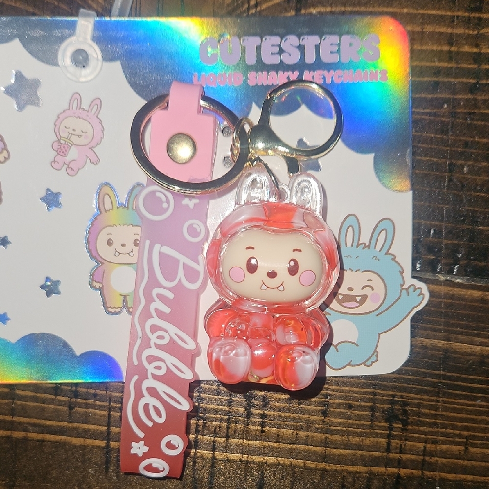 Cutesters Liquid Shaky Keychain Labubu Monster Inspired NWOT